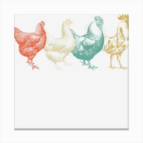 Chicken Retro Vintage Poultry Farmer Women Men Farm Lover Canvas Print