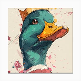 King Duck In A Crown Canvas Print