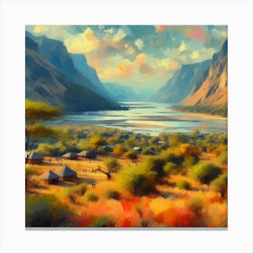 Rift Valley Savannah Impressionistic Painted Style Canvas Print