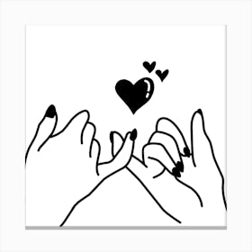 Two Hands Holding A Heart Canvas Print