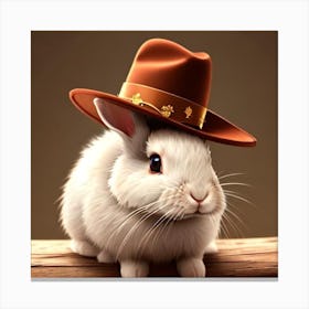 Rabbit In A Cowboy Hat Canvas Print