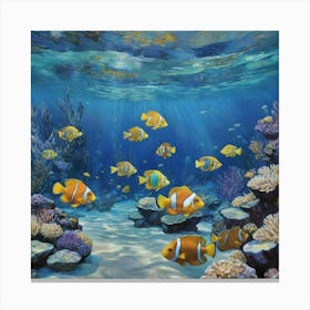 Diving into a Sea of Colors Clown Fish Canvas Print