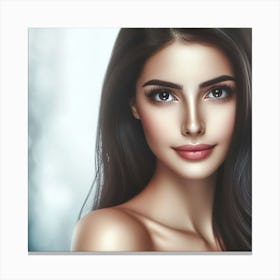 Beautiful Woman With Long Hair 1 Canvas Print