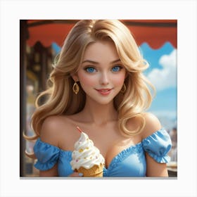 Ice Cream Girl 11 Canvas Print