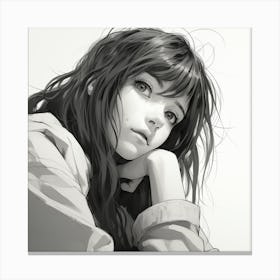 Girl With Long Hair Canvas Print