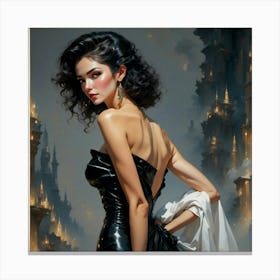 Lady In Black Canvas Print