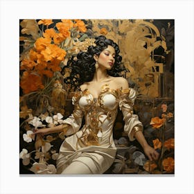 Lady In Gold 1 Canvas Print