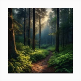 Path In The Forest 4 Canvas Print