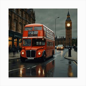 London Bus Art Print 1 Canvas Print