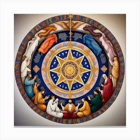 In A Circle Of Unity, Hands Hold Symbols Of Diverse Faiths 1 Canvas Print