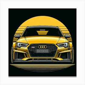 Audi Rs3 sunset black and yellow Canvas Print