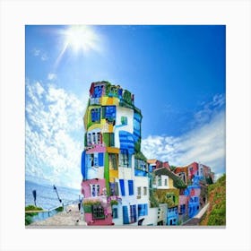 Colorful Houses By The Sea Canvas Print