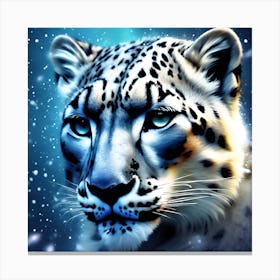 Snow Leopard in the Falling Snow Canvas Print