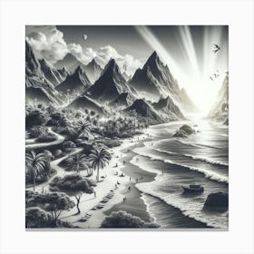 Black And White Painting 1 Canvas Print