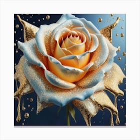 Gold plated white rose 6 Canvas Print