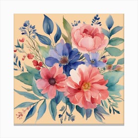 Watercolor Flowers Canvas Print