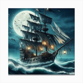 A ghost pirate ship 3 Canvas Print