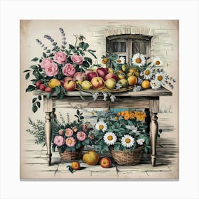 Fruit And Flowers Canvas Print