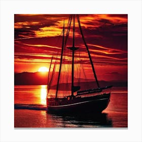 Sunset Sailboat 11 Canvas Print