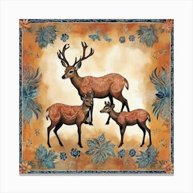 Outback Animals 2 Motif Batik Deer Art Print 1 Canvas Print