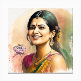 Portrait Of An Indian Woman Canvas Print