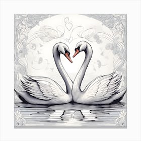 Love Swans 1 Canvas Print