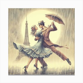 Paris In The Rain Canvas Print