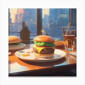 Burgers And Fries 2 Canvas Print