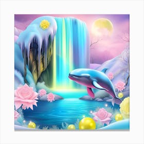 Mermaids And Dolphins Canvas Print