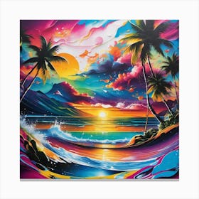 Sunset At The Beach 36 Canvas Print