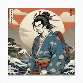 Samurai Ukiyoe E Style Illustration Art Print 0 Canvas Print