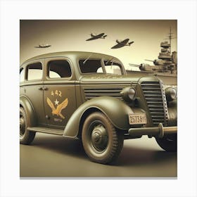 Wwii Vintage Car 1 Canvas Print