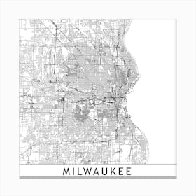 Milwaukee Map Canvas Print