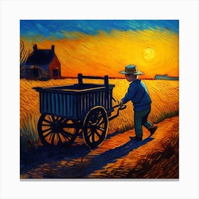 Sunset In The Wheat Field Canvas Print