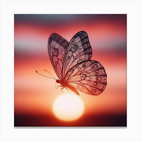 Butterfly At Sunset 2 Canvas Print