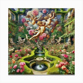 Angels In The Garden 3 Canvas Print