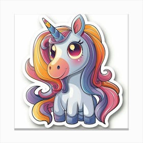 Unicorn Sticker 129 Canvas Print