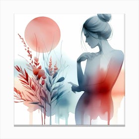 Watercolor Of A Woman 6 Canvas Print