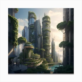 Futuristic Cityscape 1 Canvas Print