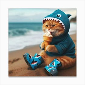 Shark Ice Cream Canvas Print