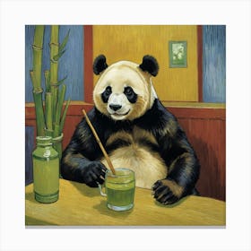 Crazy Panda At The Bar Canvas Print