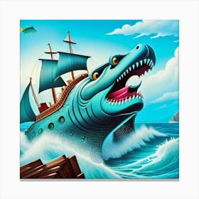 Pirate Ship In The Sea 1 Canvas Print