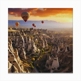 Sunset In Cappadocia Canvas Print