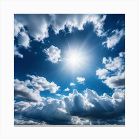 Sun Shining Through Clouds Canvas Print