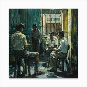 Asian Men In A Room Canvas Print