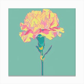 Carnation 3 Square Flower Illustration Canvas Print