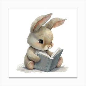 NURSERY WALL ART Rabbit Reading Print Canvas Print