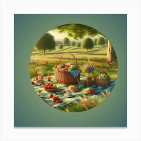 Picnic Stock & Royalty-Free Footage Canvas Print