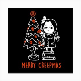 Merry Creepmas - Dark Funny Goth Girl Halloween Christmas Gift 1 Canvas Print