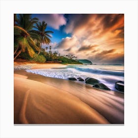 Sunset On The Beach 81 Canvas Print